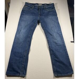 Ariat M4 Relaxed Boot Cut Jeans Men's 40 x 34 Blue whiskers  Denim Zip Fly